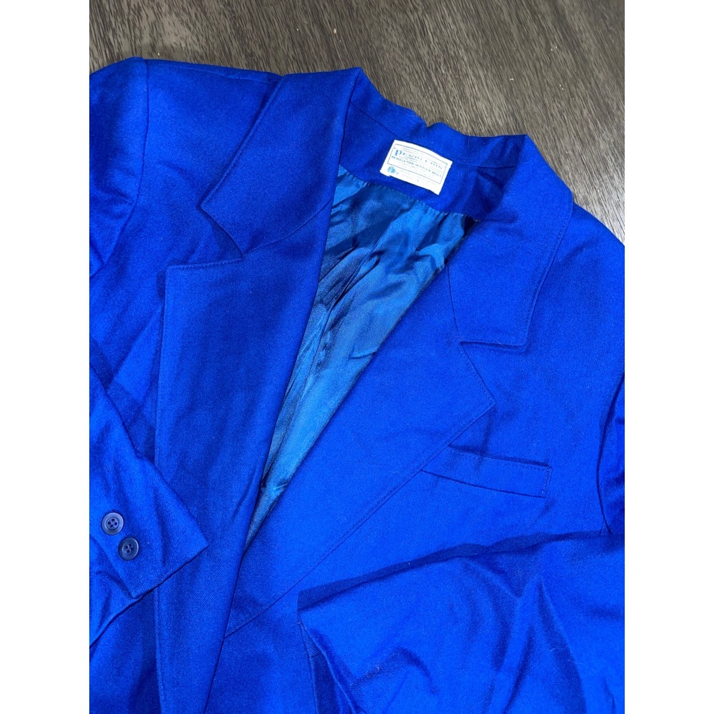 Vintage 70's Pendleton Women 24W Blue Blazer Pure Virgin Wool Made in USA